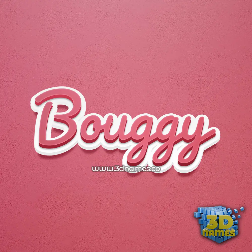 bouggy in Red Scribble style - 3D name wallpaper
