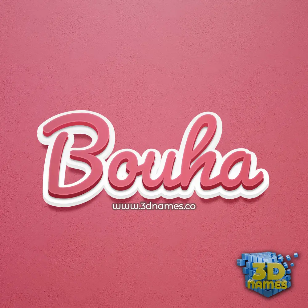 bouha in Red Scribble style - 3D name wallpaper