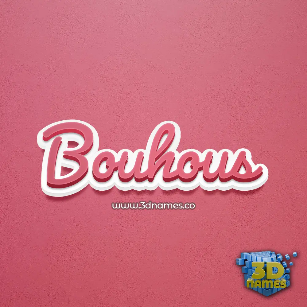 bouhous in Red Scribble style - 3D name wallpaper