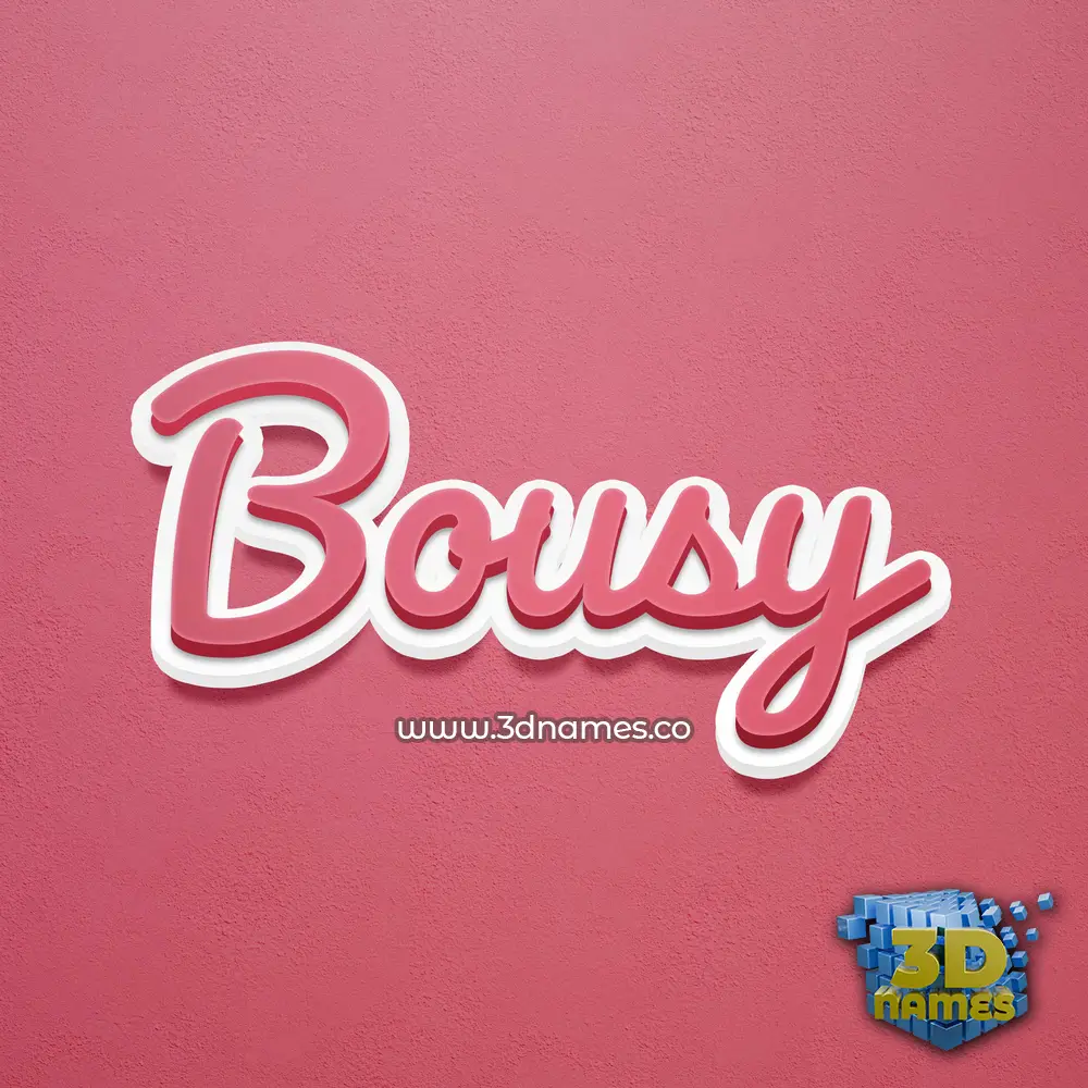 bousy in Red Scribble style - 3D name wallpaper