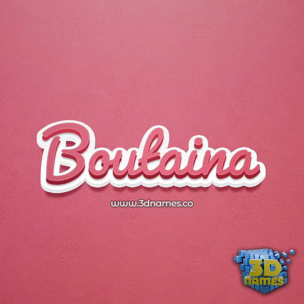 boutaina in Red Scribble style - 3D name wallpaper