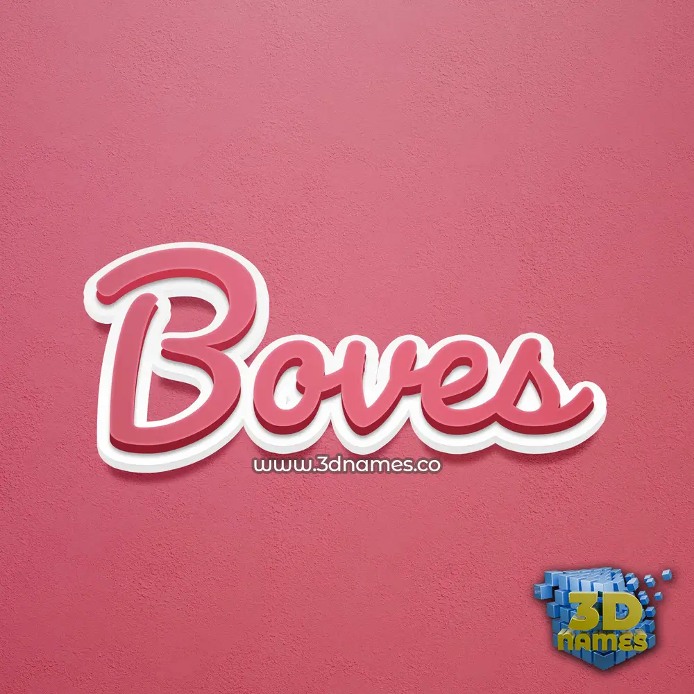 boves in Red Scribble style - 3D name wallpaper