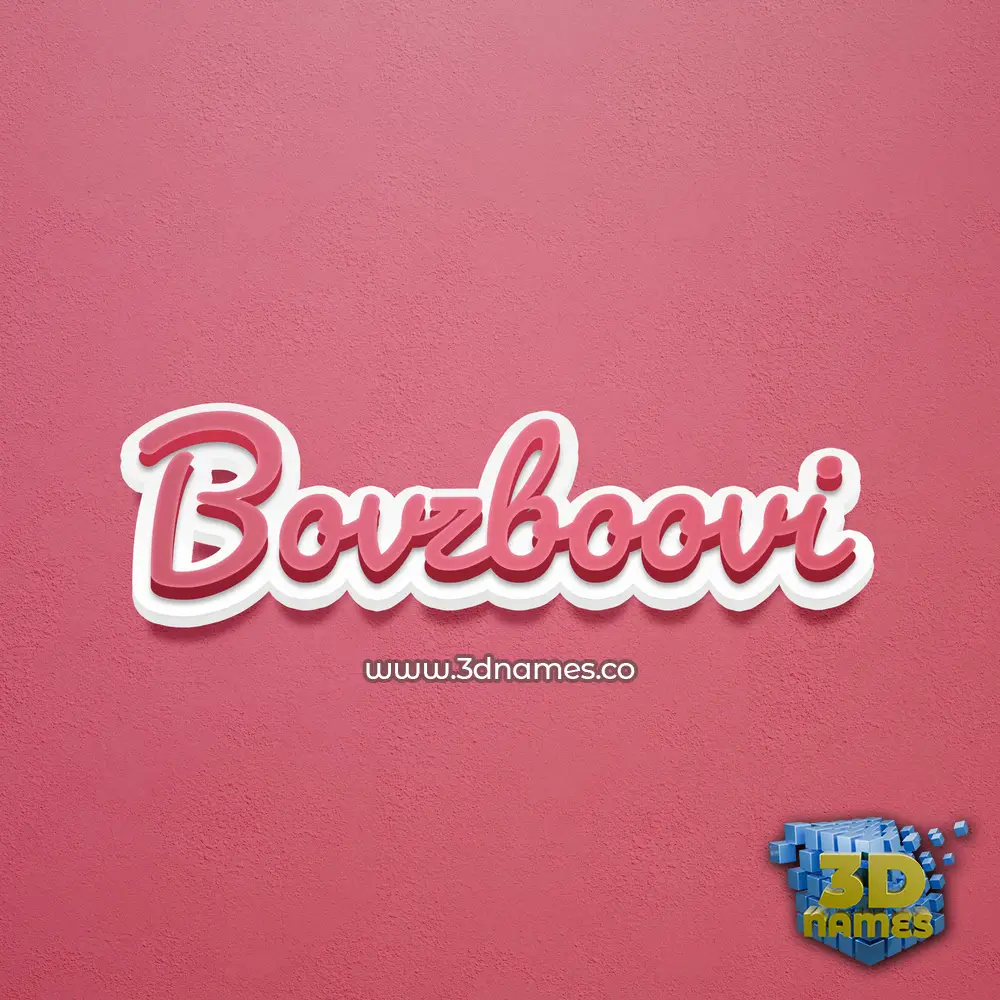 bovzboovi in Red Scribble style - 3D name wallpaper