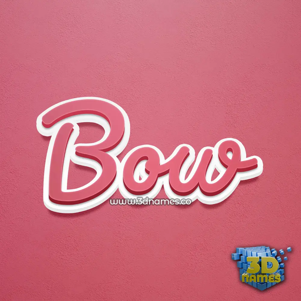bow in Red Scribble style - 3D name wallpaper