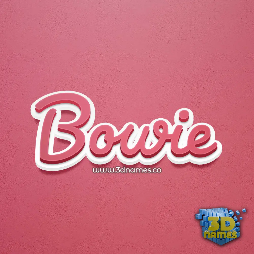 bowie in Red Scribble style - 3D name wallpaper