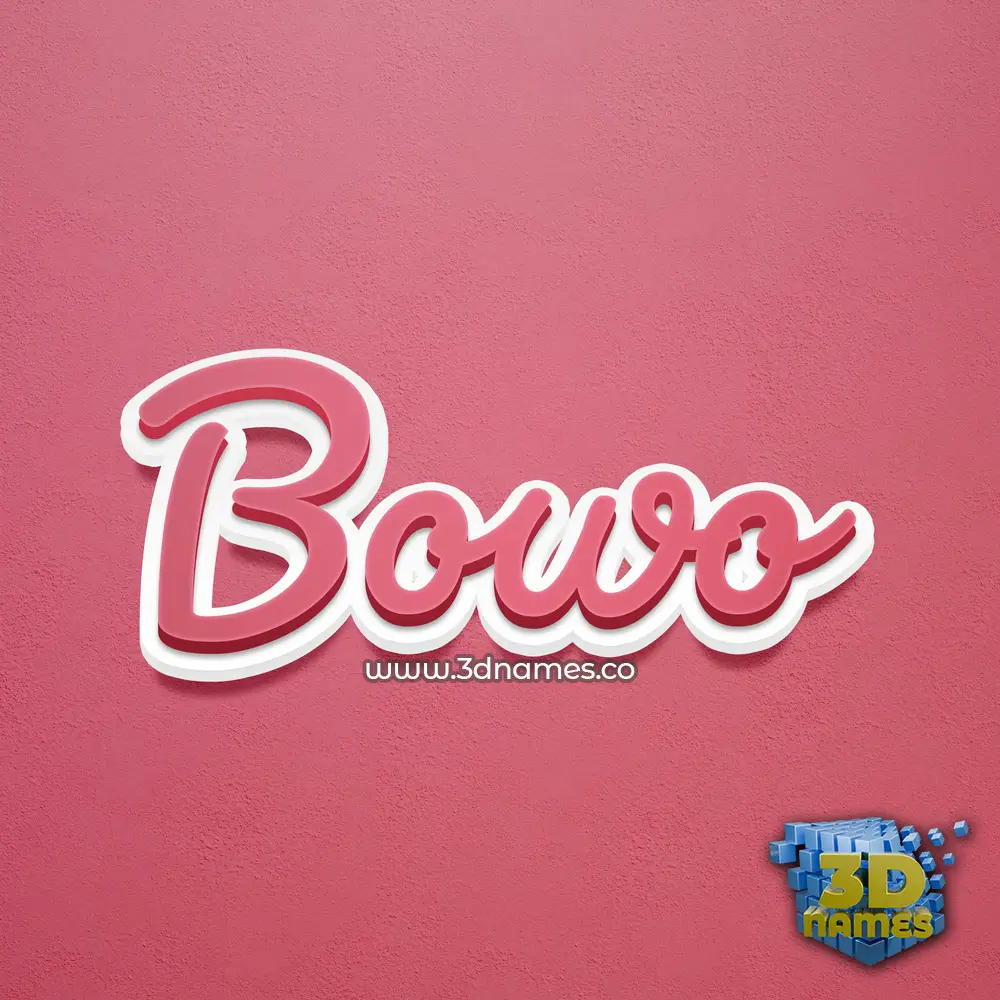 bowo in Red Scribble style - 3D name wallpaper