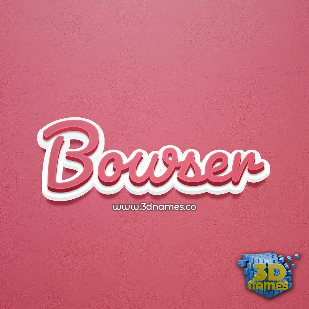 bowser in Red Scribble style - 3D name wallpaper