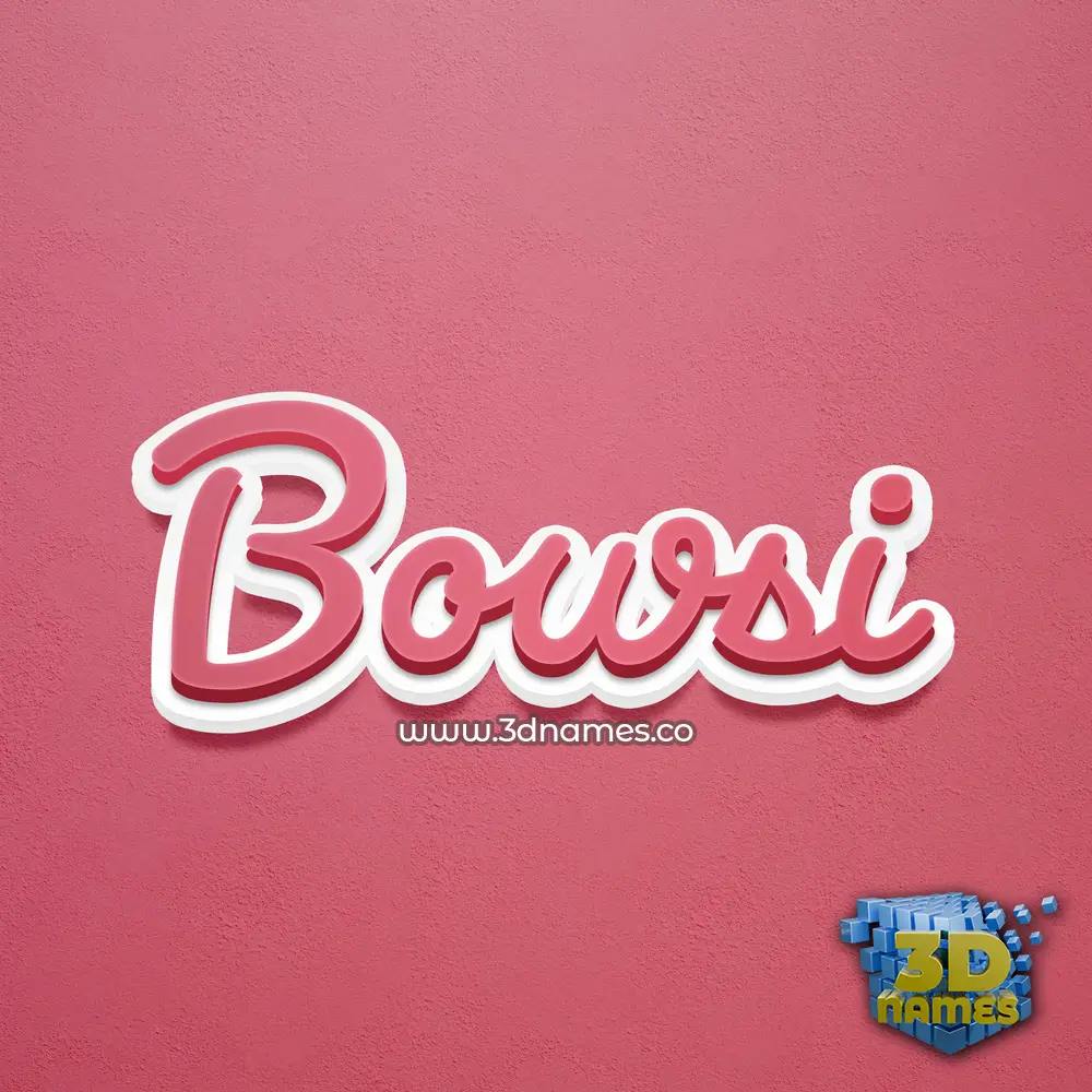 bowsi in Red Scribble style - 3D name wallpaper