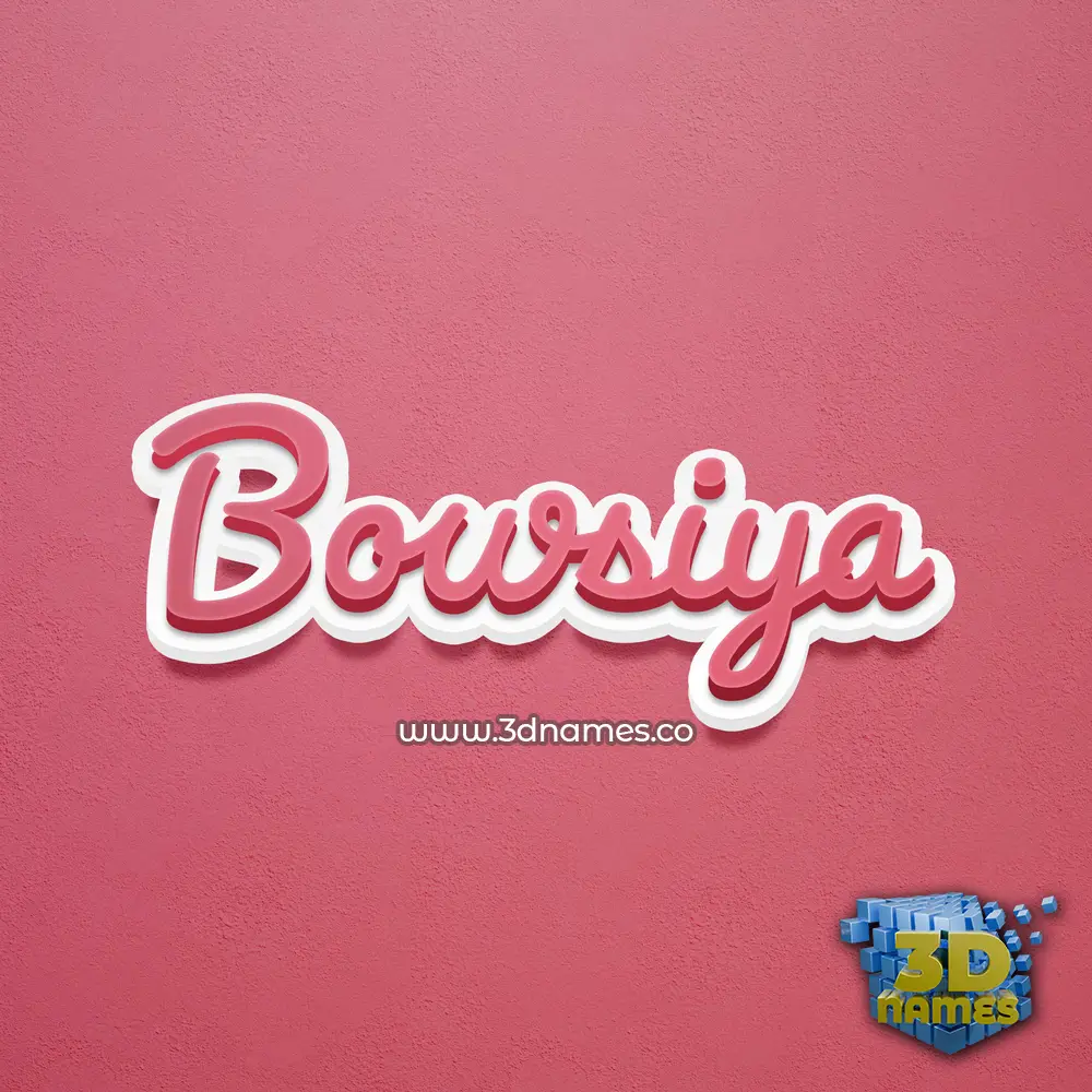 bowsiya in Red Scribble style - 3D name wallpaper