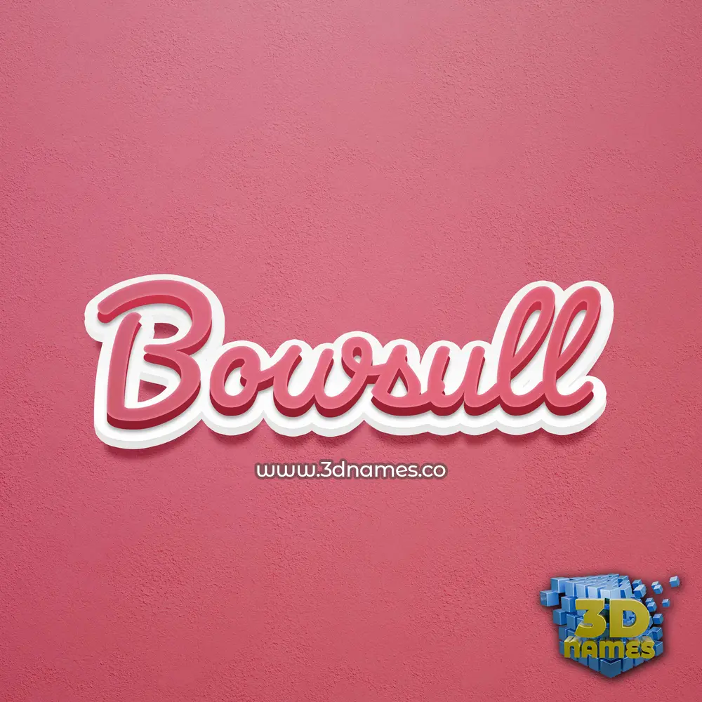 bowsull in Red Scribble style - 3D name wallpaper