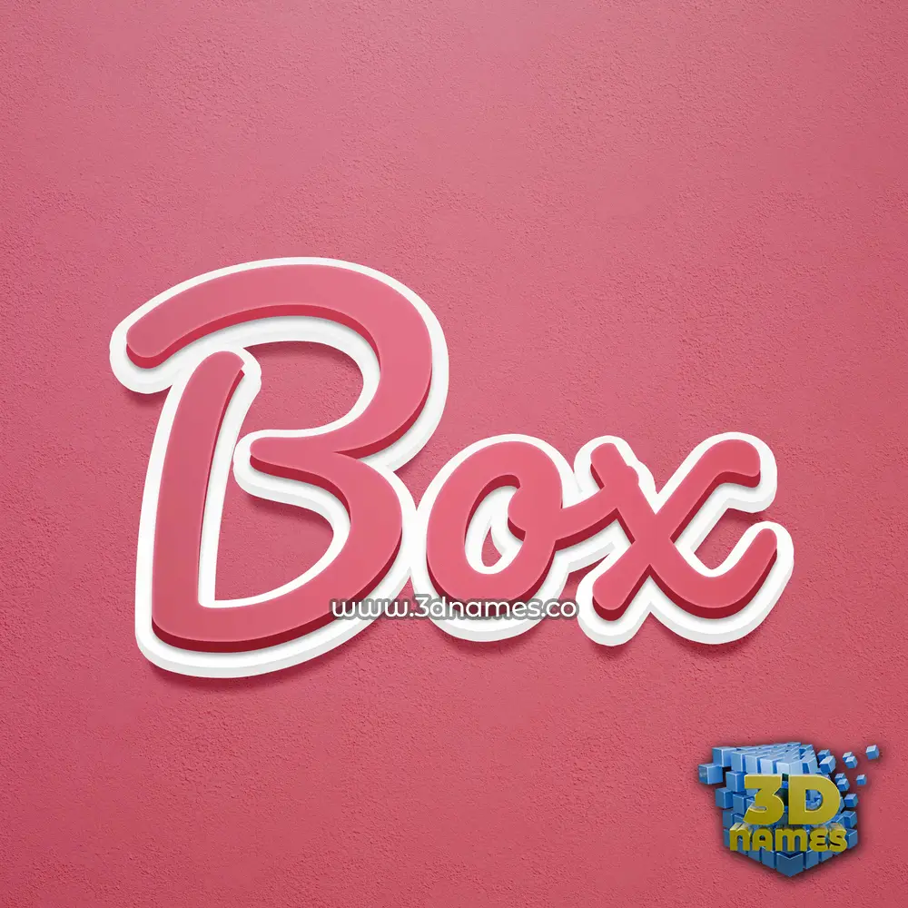 box in Red Scribble style - 3D name wallpaper