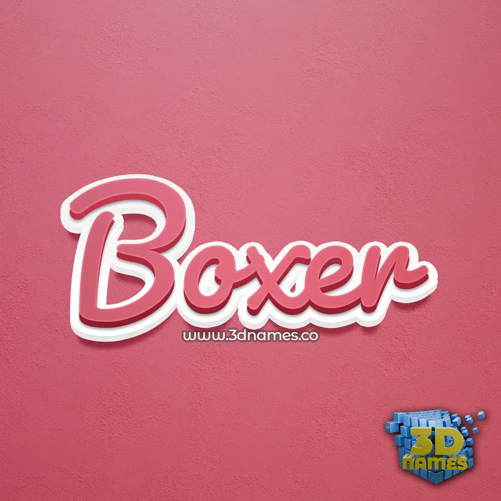 boxer in Red Scribble style - 3D name wallpaper