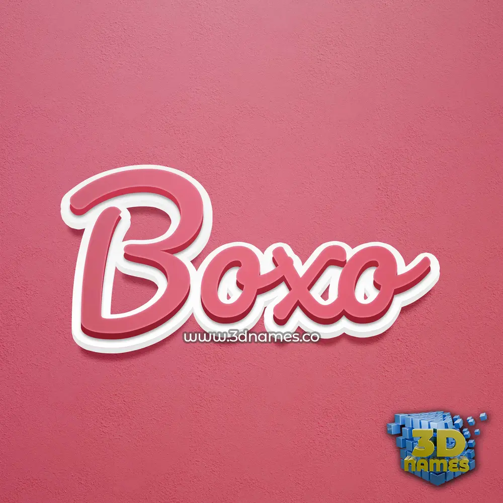 boxo in Red Scribble style - 3D name wallpaper