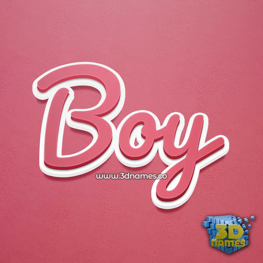 boy in Red Scribble style - 3D name wallpaper