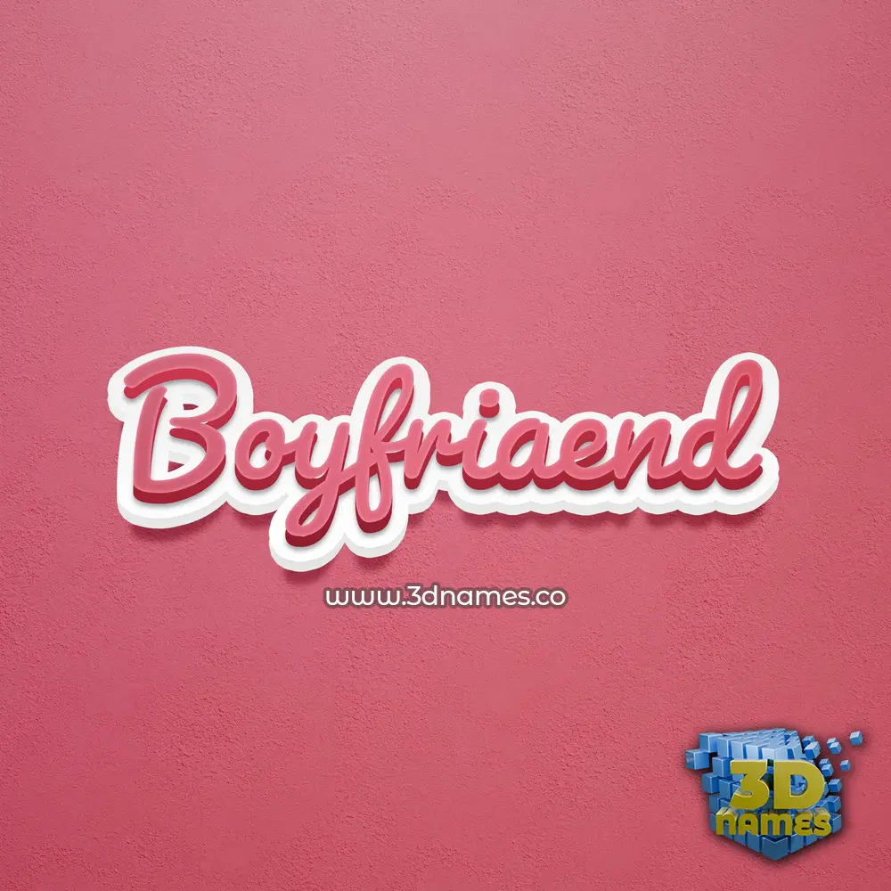 boyfriaend in Red Scribble style - 3D name wallpaper
