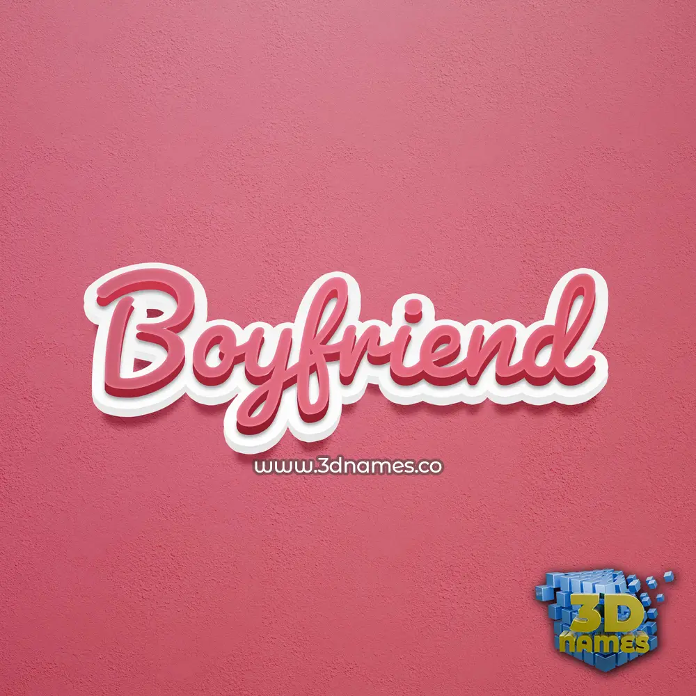 boyfriend in Red Scribble style - 3D name wallpaper