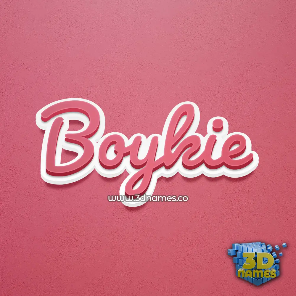 boykie in Red Scribble style - 3D name wallpaper