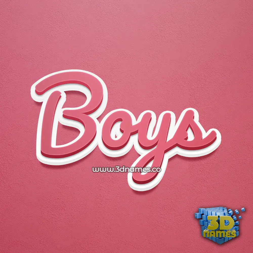 boys in Red Scribble style - 3D name wallpaper