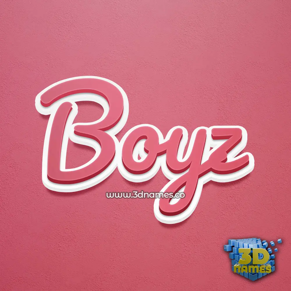 boyz in Red Scribble style - 3D name wallpaper