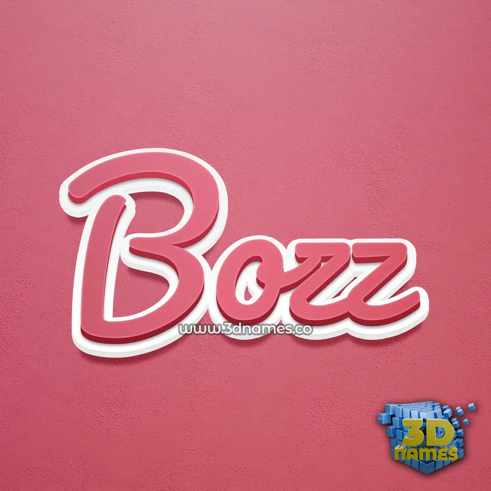 bozz in Red Scribble style - 3D name wallpaper