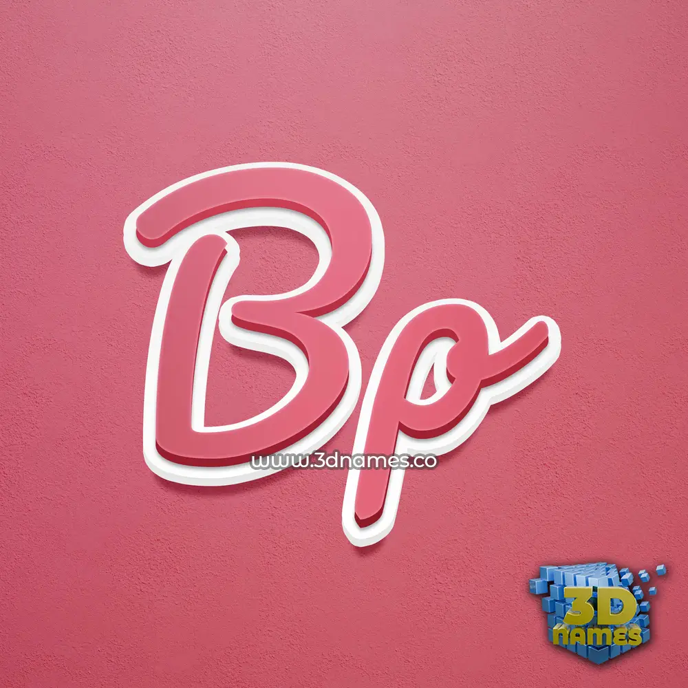 bp in Red Scribble style - 3D name wallpaper
