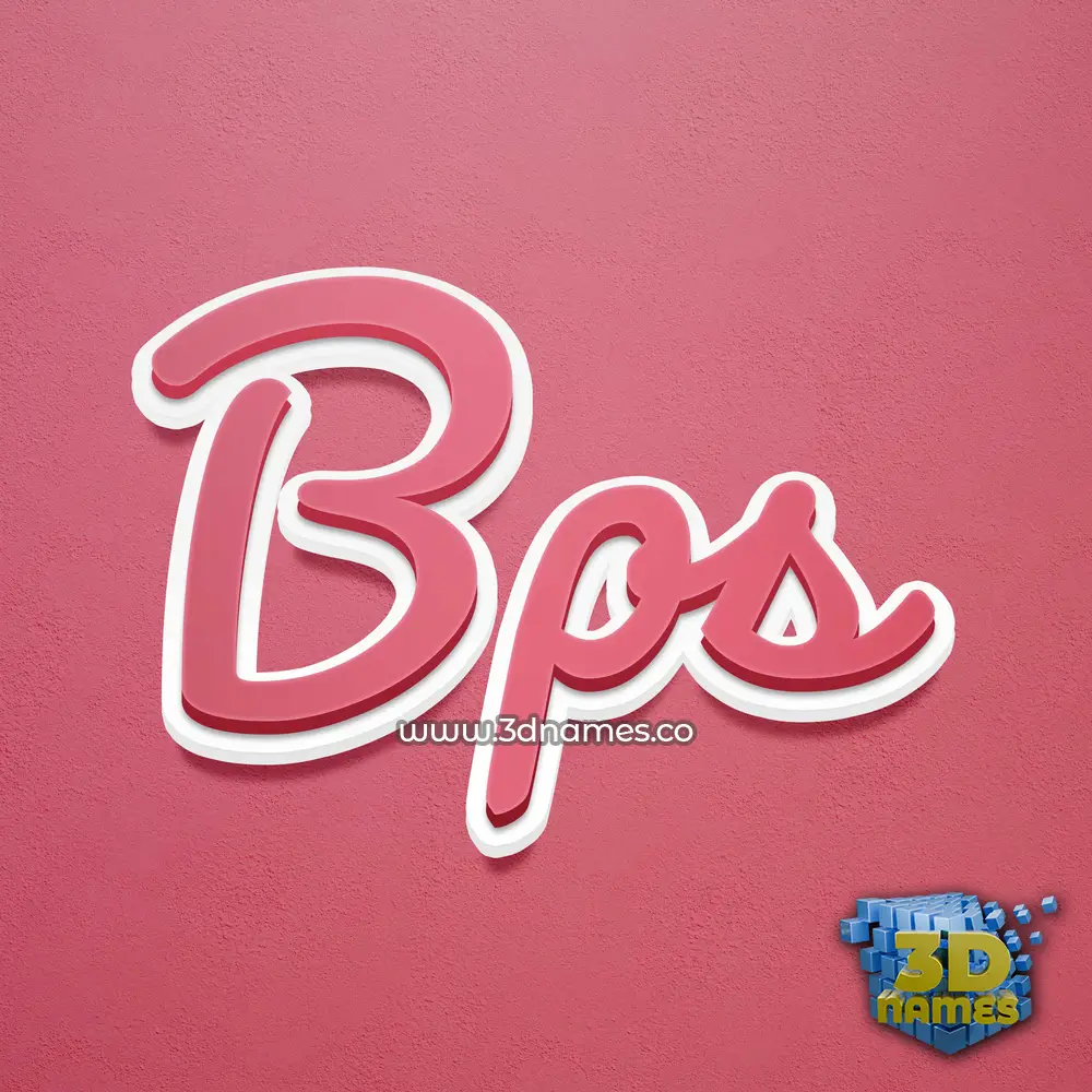 bps in Red Scribble style - 3D name wallpaper