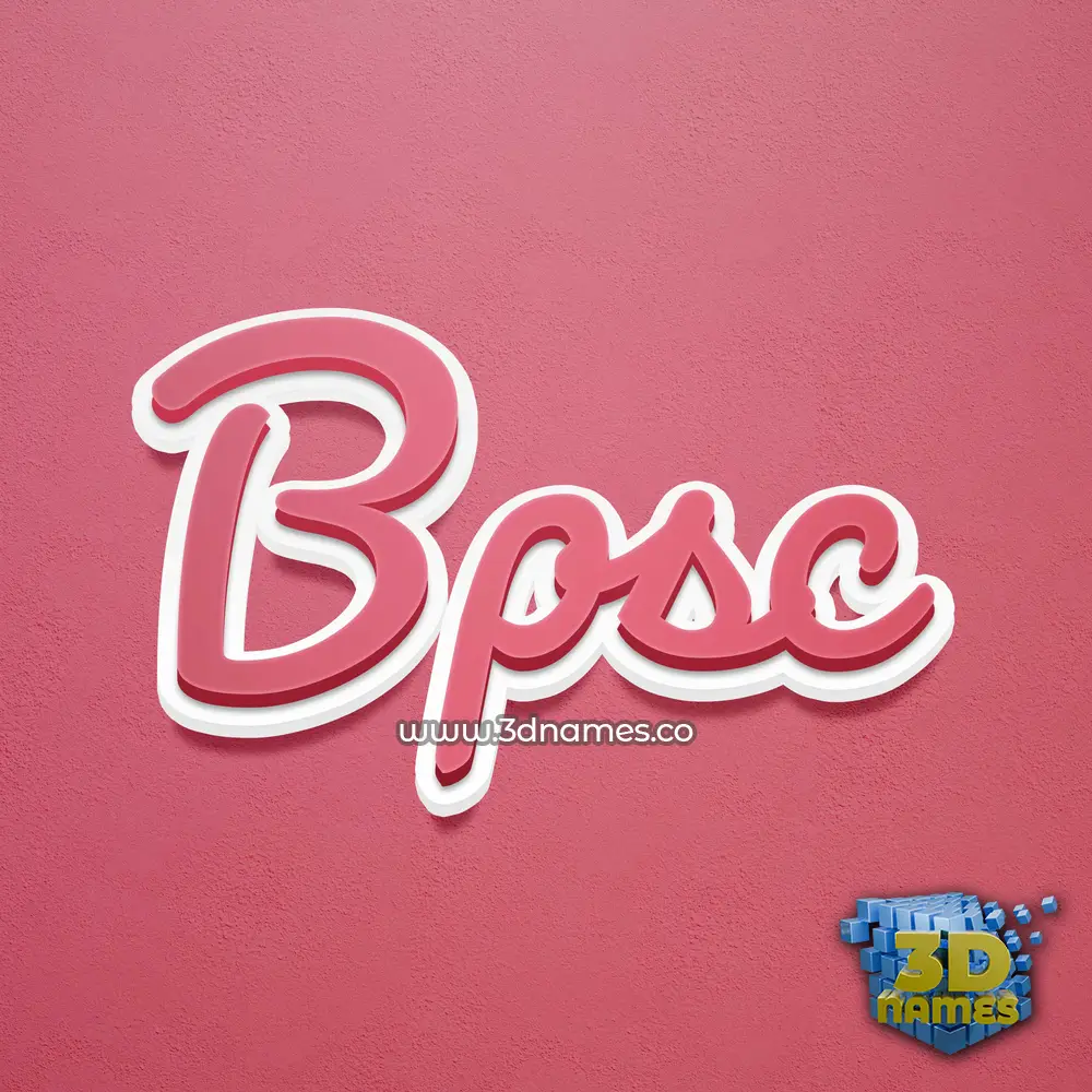 bpsc in Red Scribble style - 3D name wallpaper