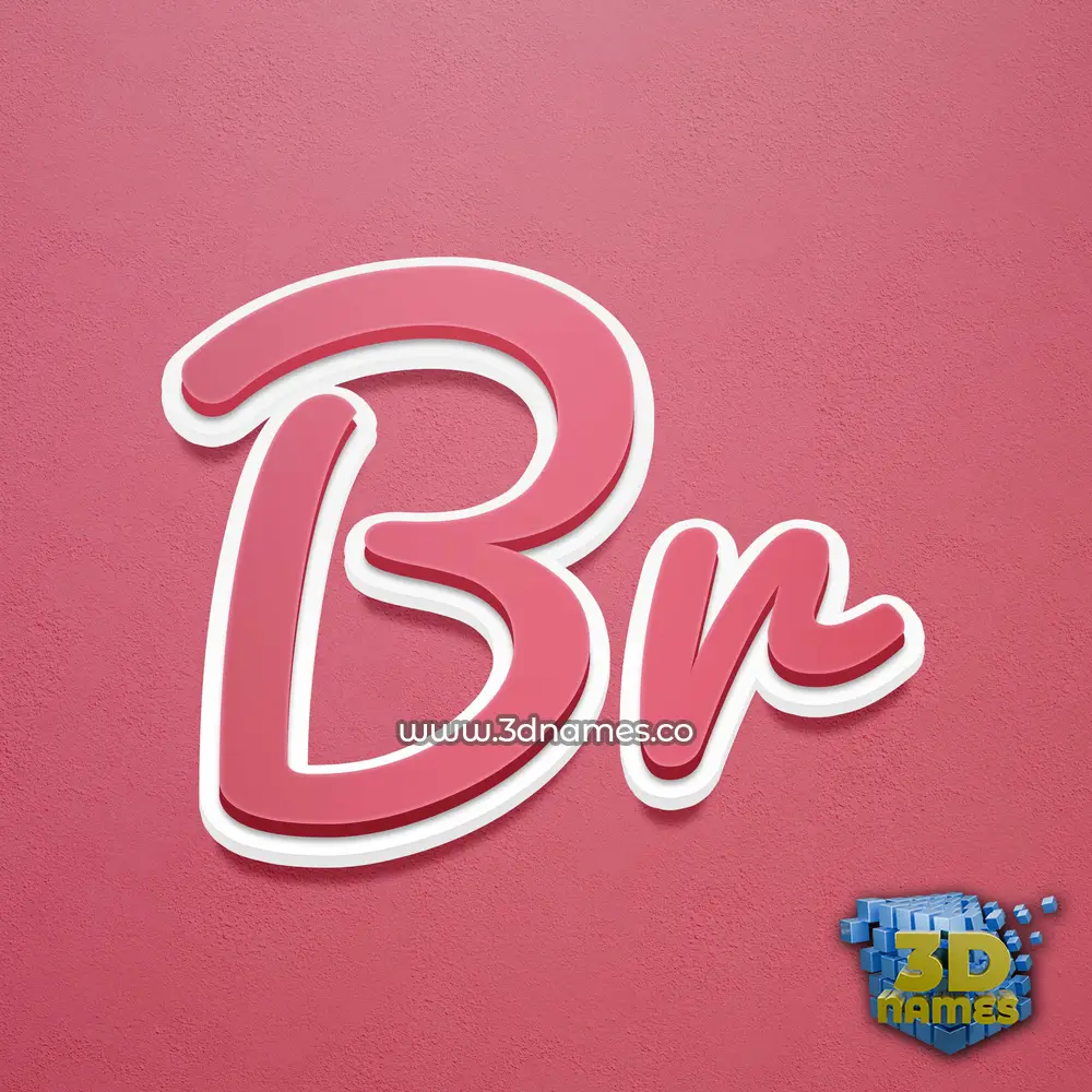br in Red Scribble style - 3D name wallpaper