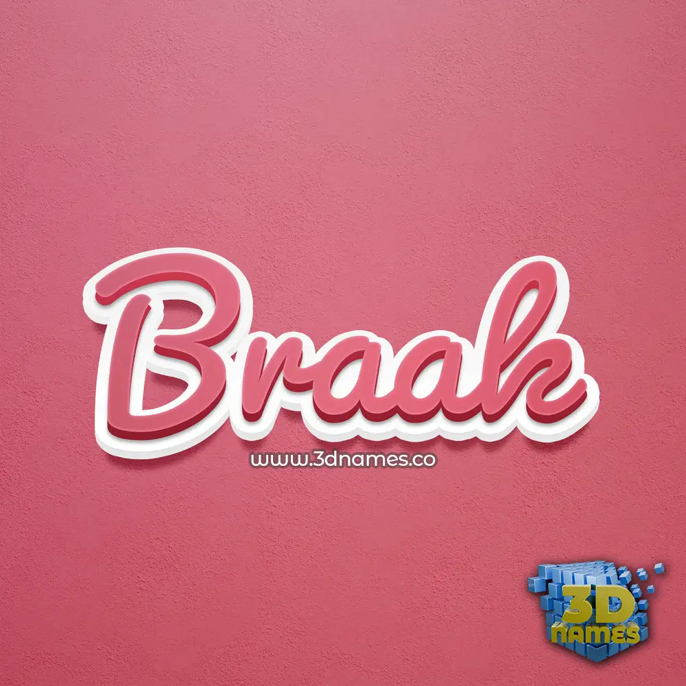 braak in Red Scribble style - 3D name wallpaper