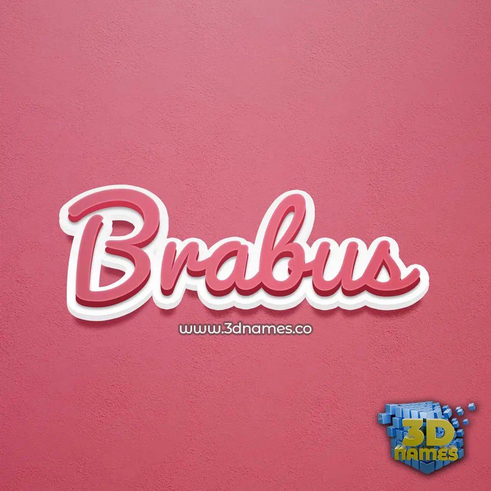 brabus in Red Scribble style - 3D name wallpaper