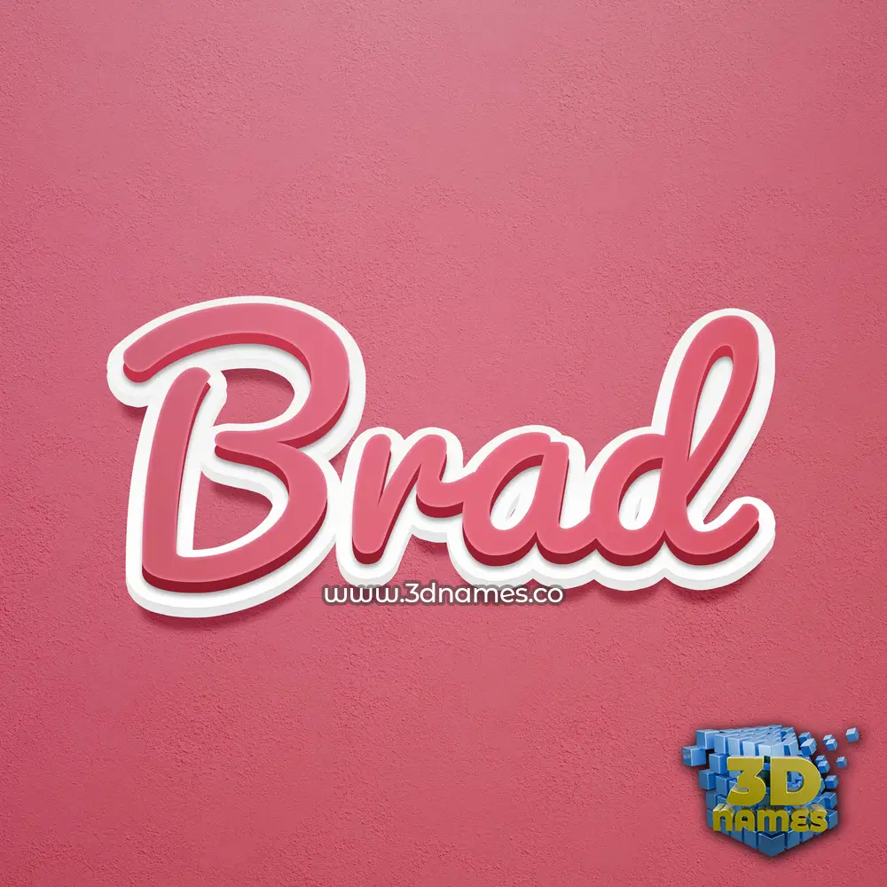 brad in Red Scribble style - 3D name wallpaper