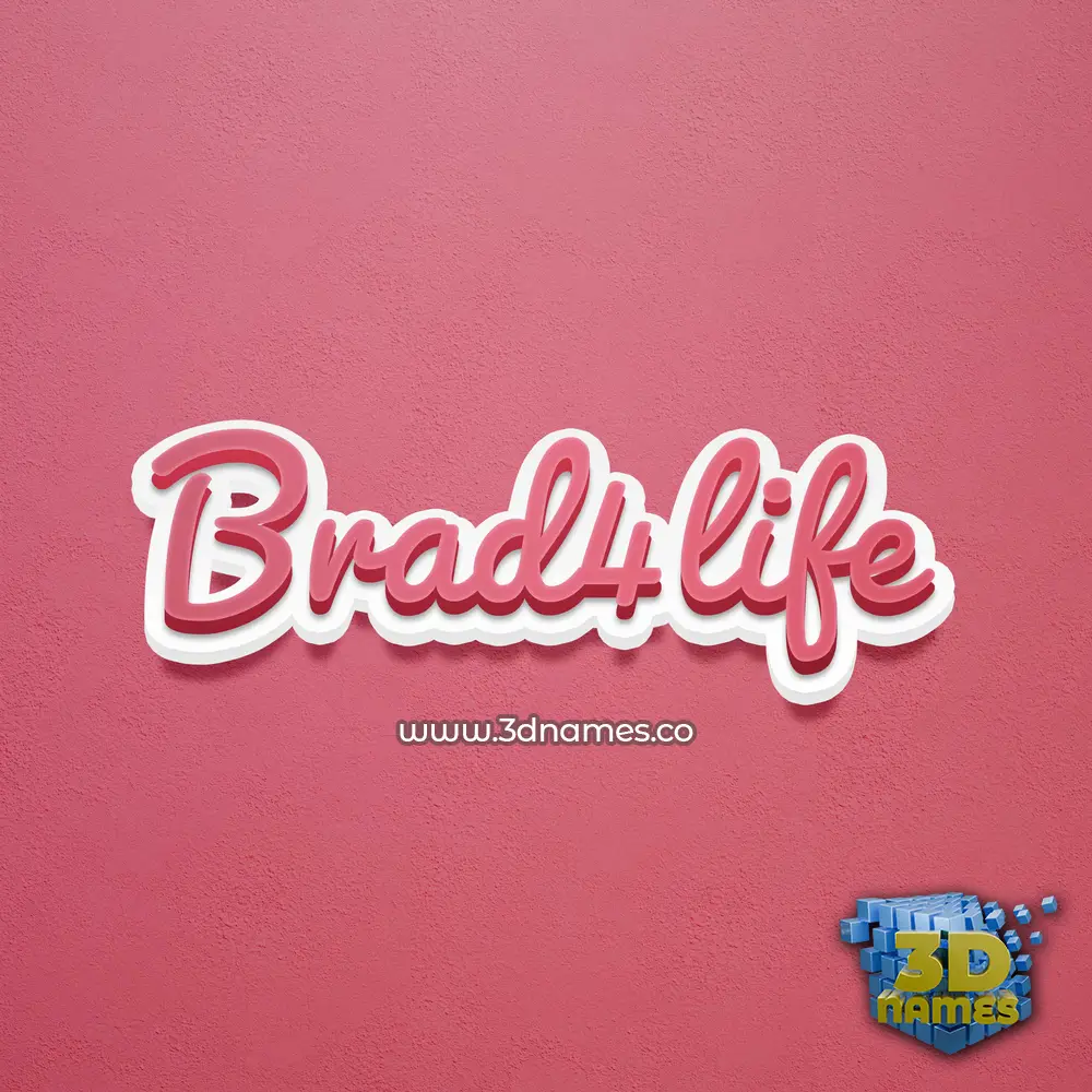 brad4life in Red Scribble style - 3D name wallpaper