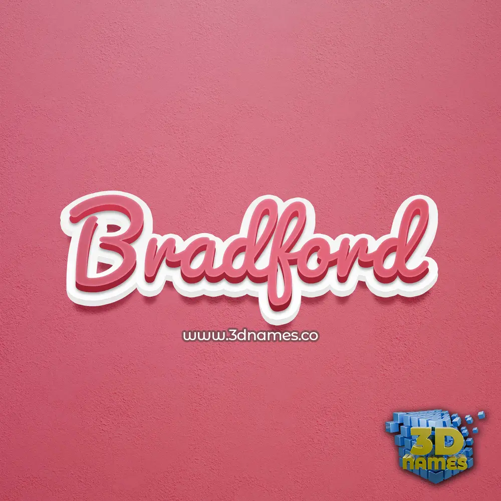 bradford in Red Scribble style - 3D name wallpaper