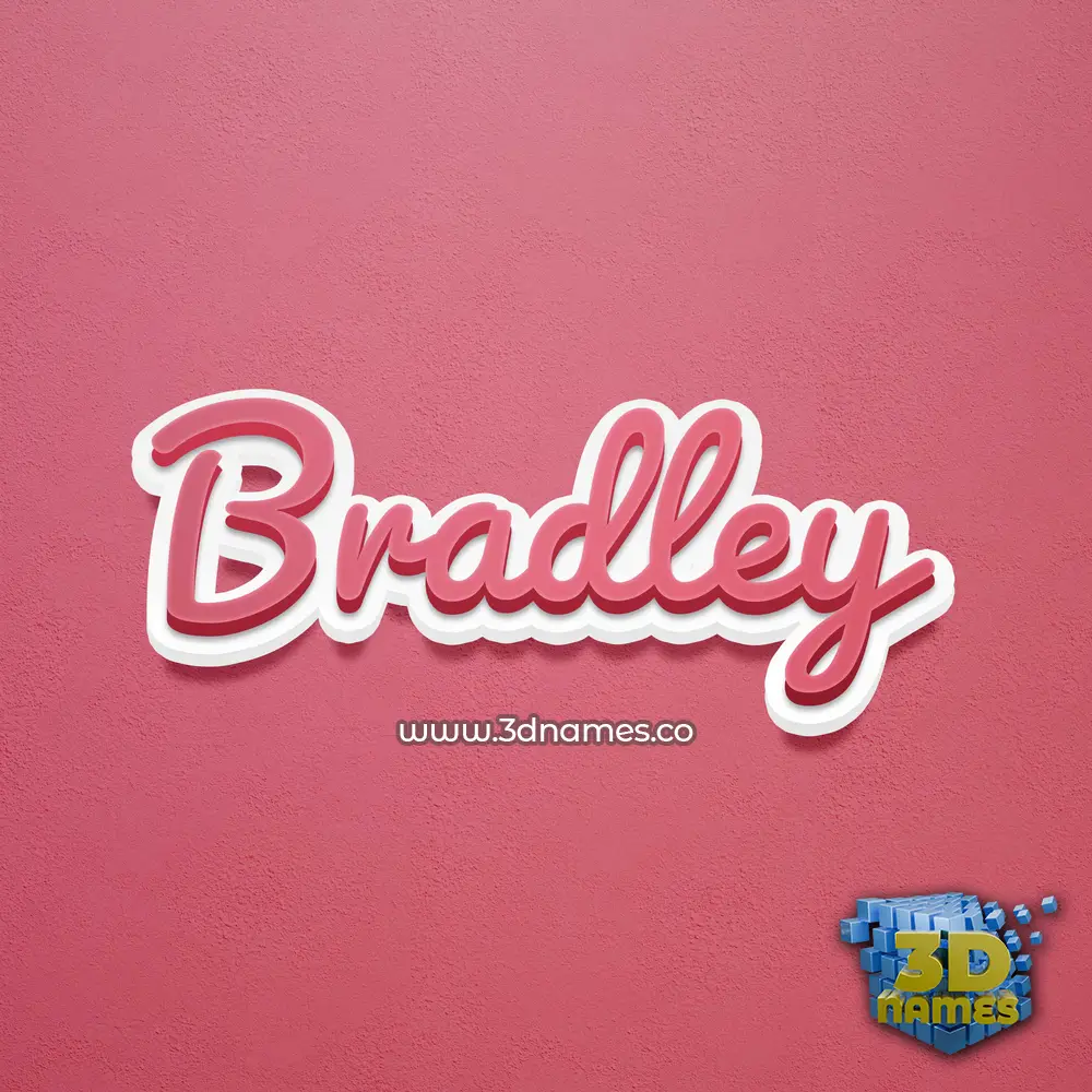 bradley in Red Scribble style - 3D name wallpaper