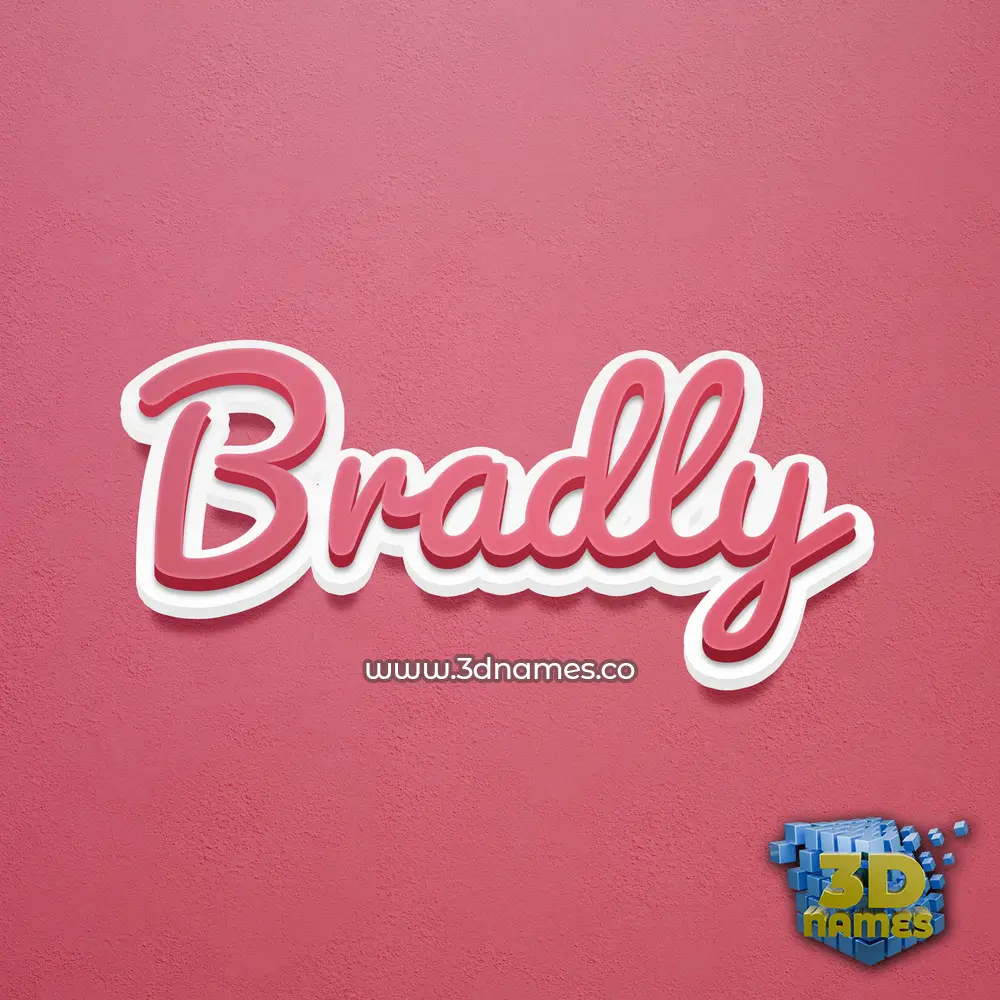 bradly in Red Scribble style - 3D name wallpaper