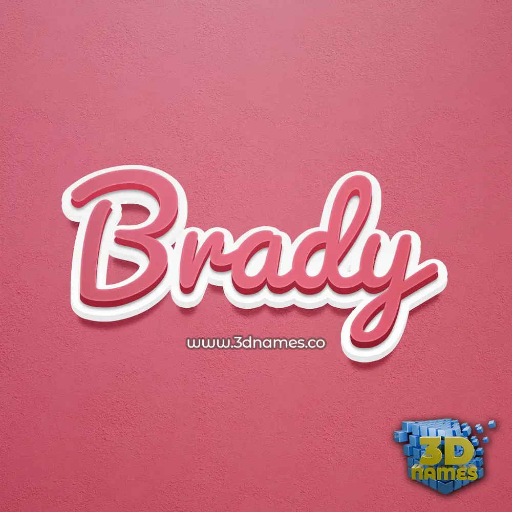 brady in Red Scribble style - 3D name wallpaper