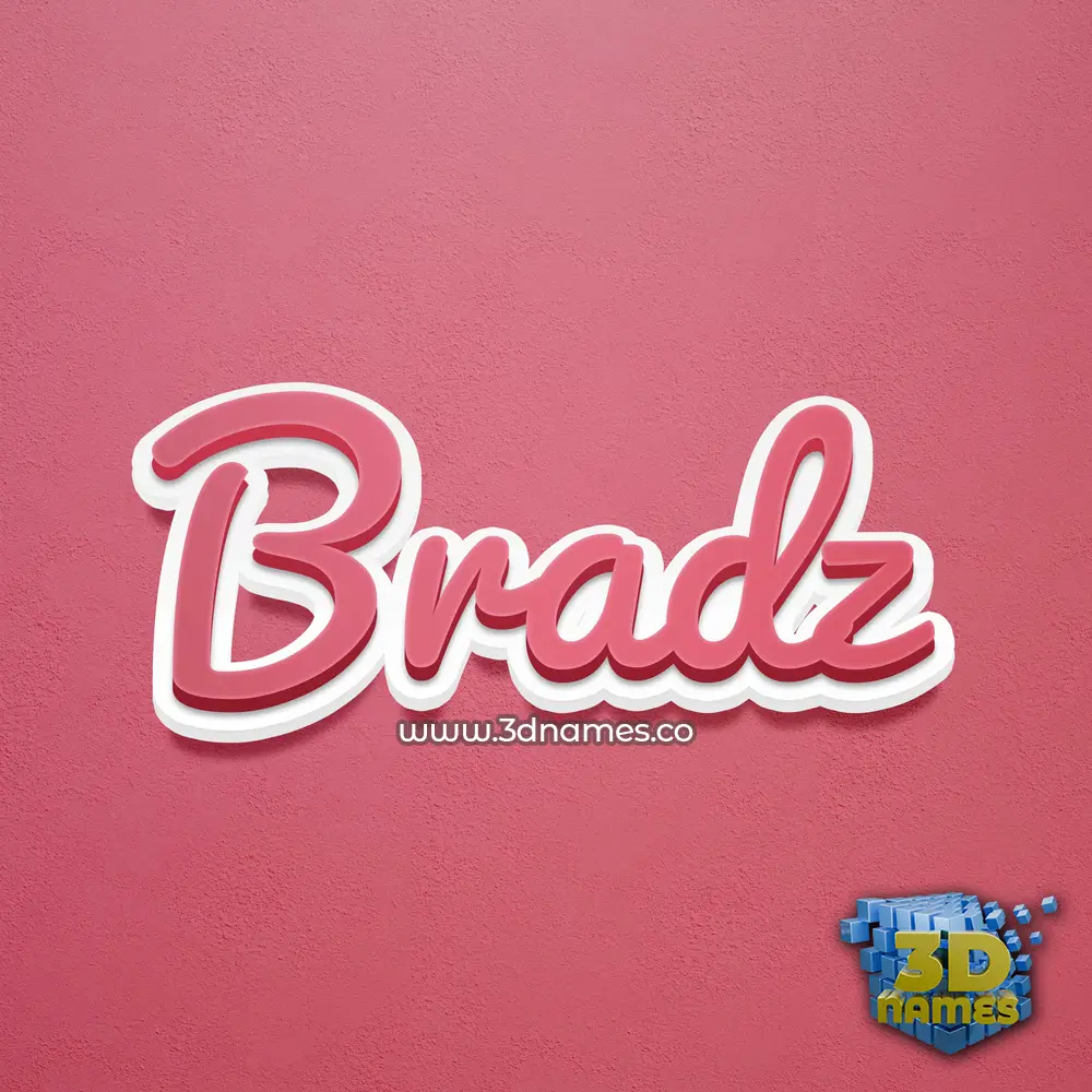 bradz in Red Scribble style - 3D name wallpaper