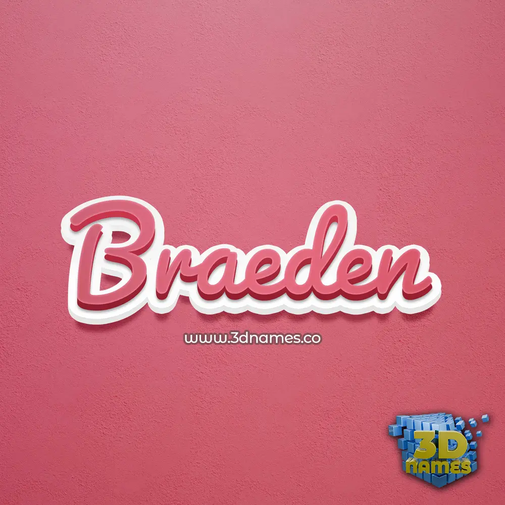 braeden in Red Scribble style - 3D name wallpaper