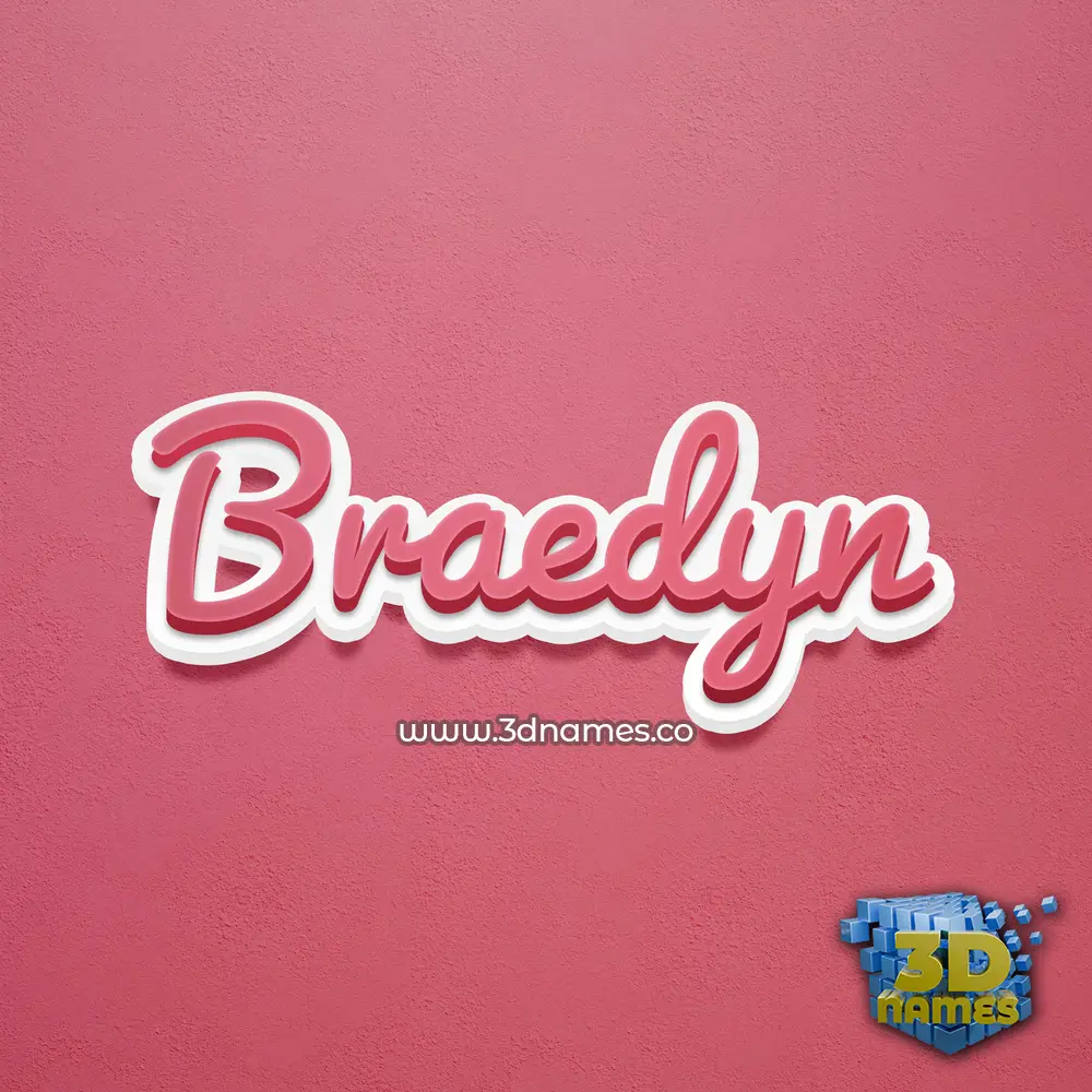 braedyn in Red Scribble style - 3D name wallpaper