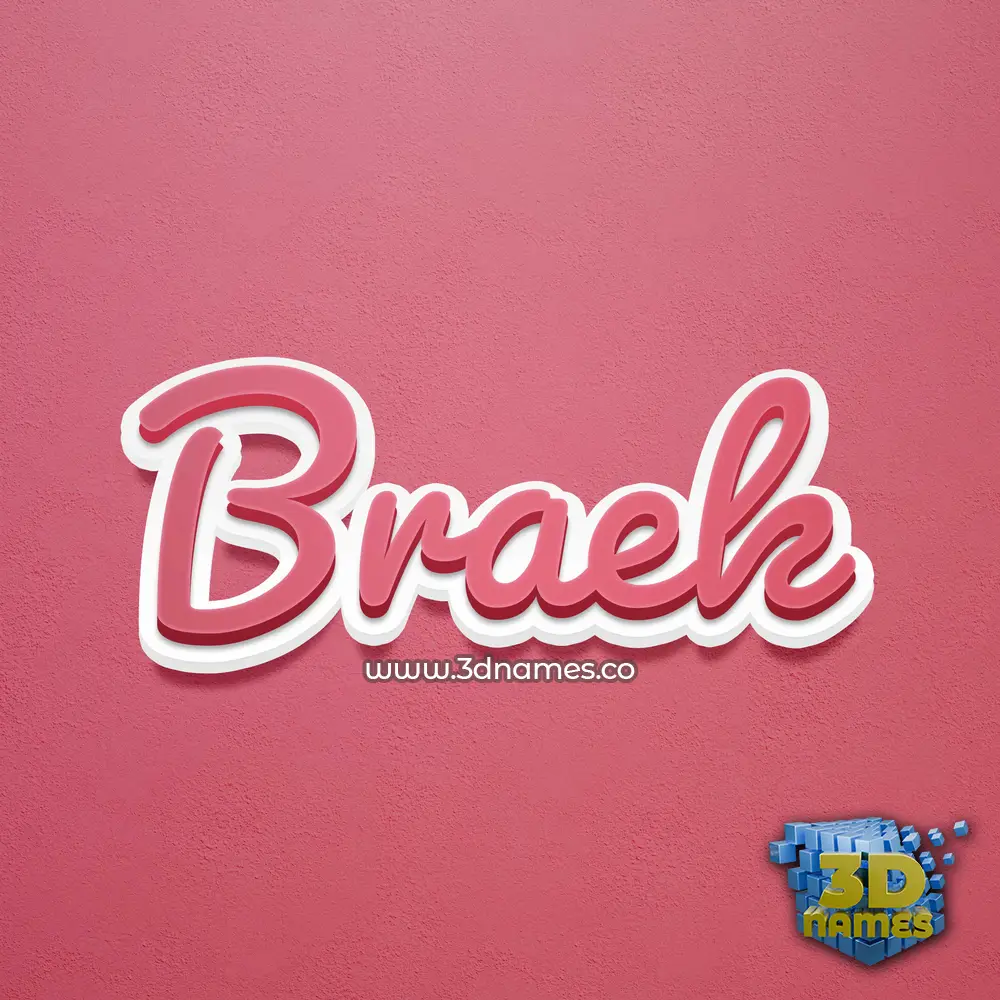 braek in Red Scribble style - 3D name wallpaper