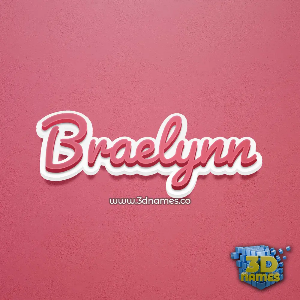 braelynn in Red Scribble style - 3D name wallpaper
