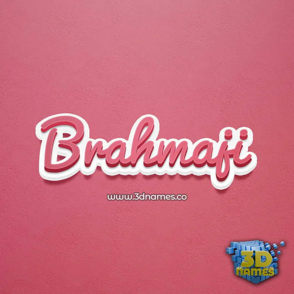 brahmaji in Red Scribble style - 3D name wallpaper