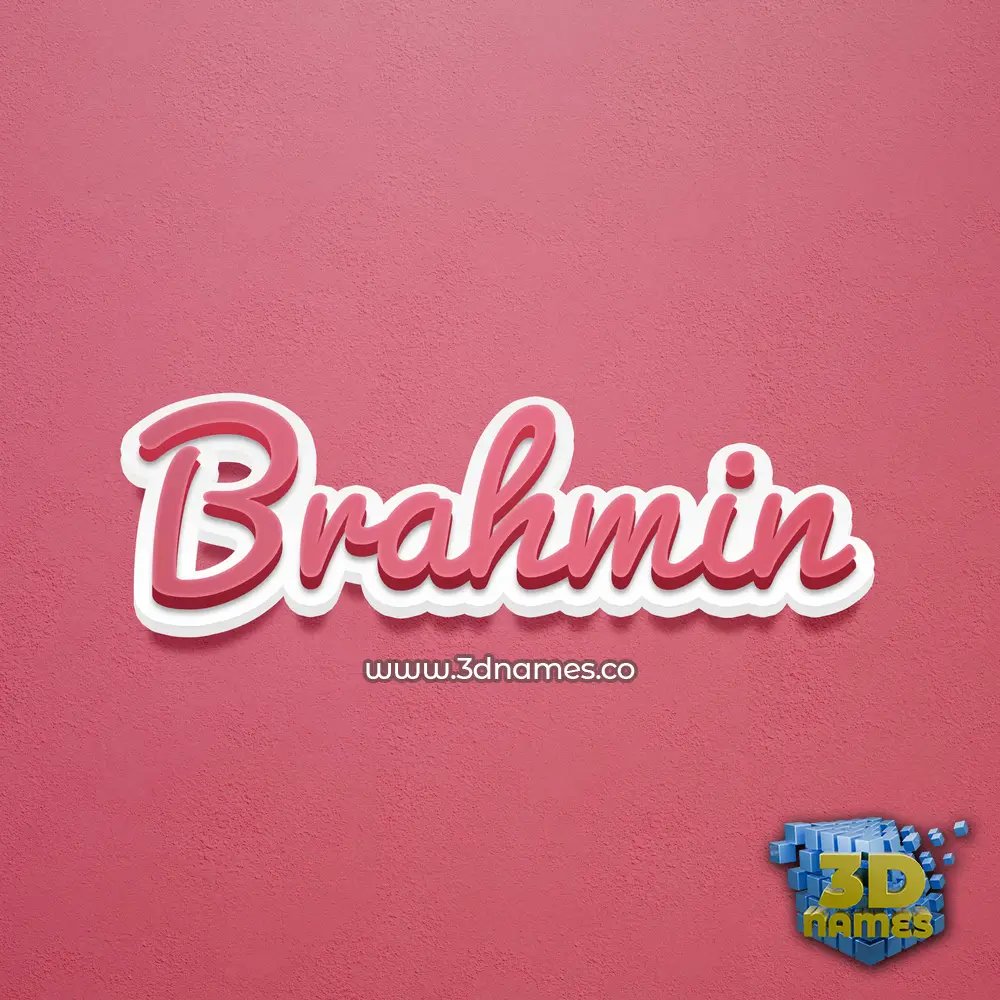 brahmin in Red Scribble style - 3D name wallpaper