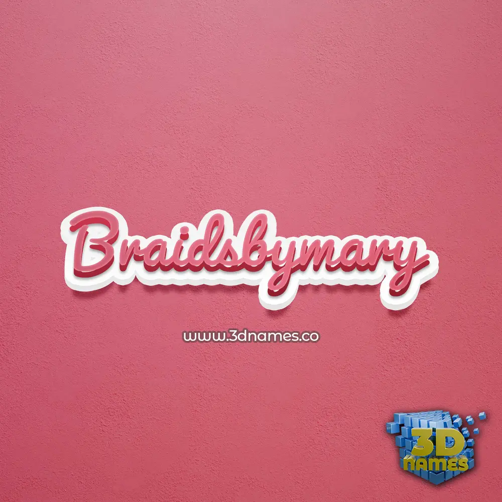 braidsbymary in Red Scribble style - 3D name wallpaper