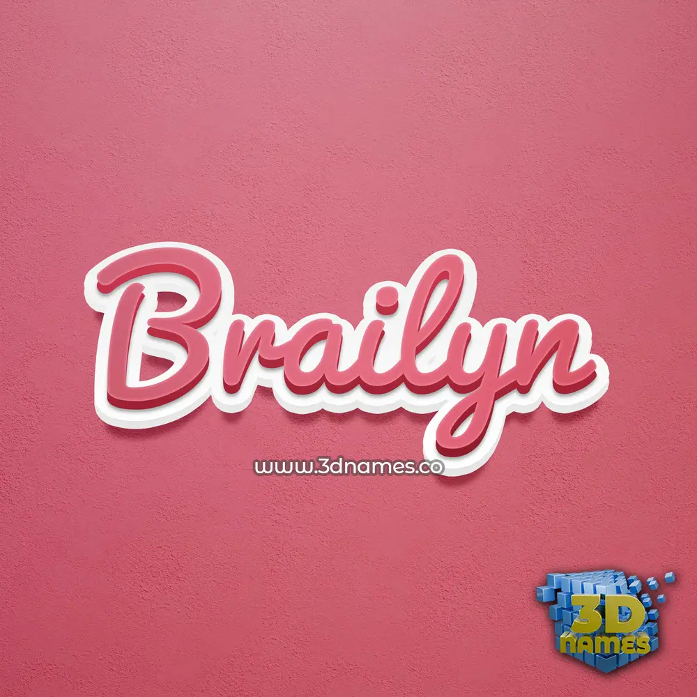 brailyn in Red Scribble style - 3D name wallpaper