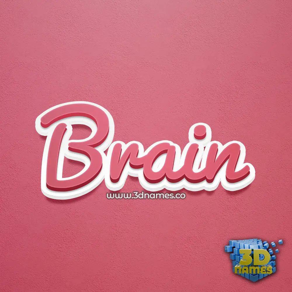 brain in Red Scribble style - 3D name wallpaper