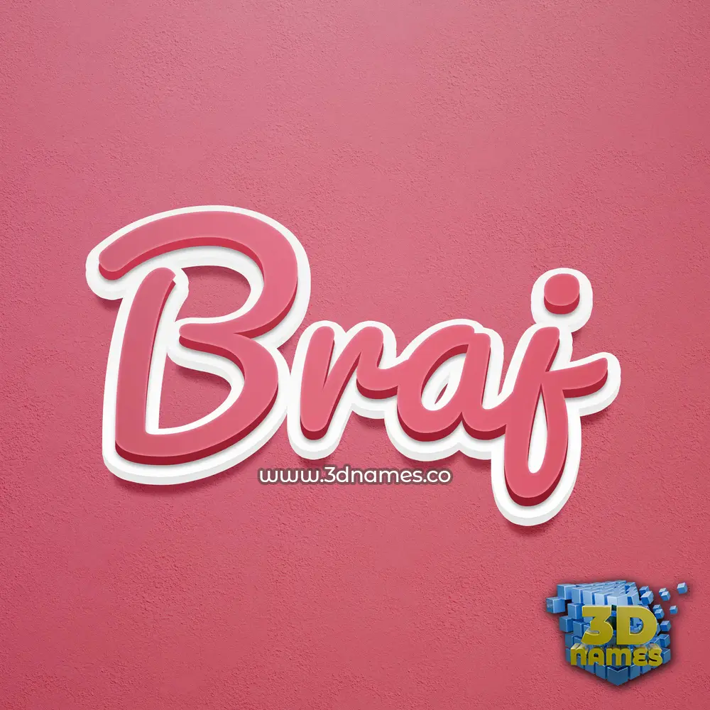 braj in Red Scribble style - 3D name wallpaper