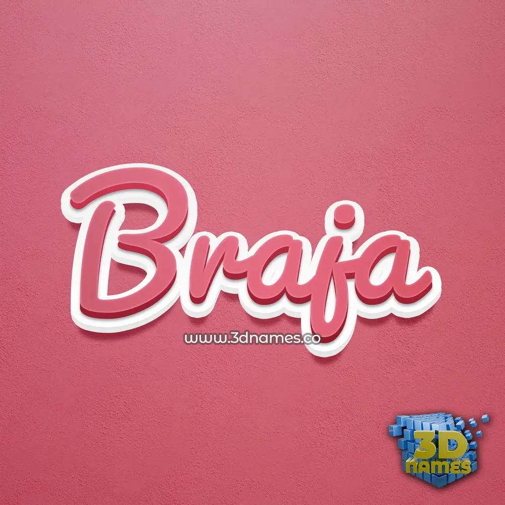 braja in Red Scribble style - 3D name wallpaper