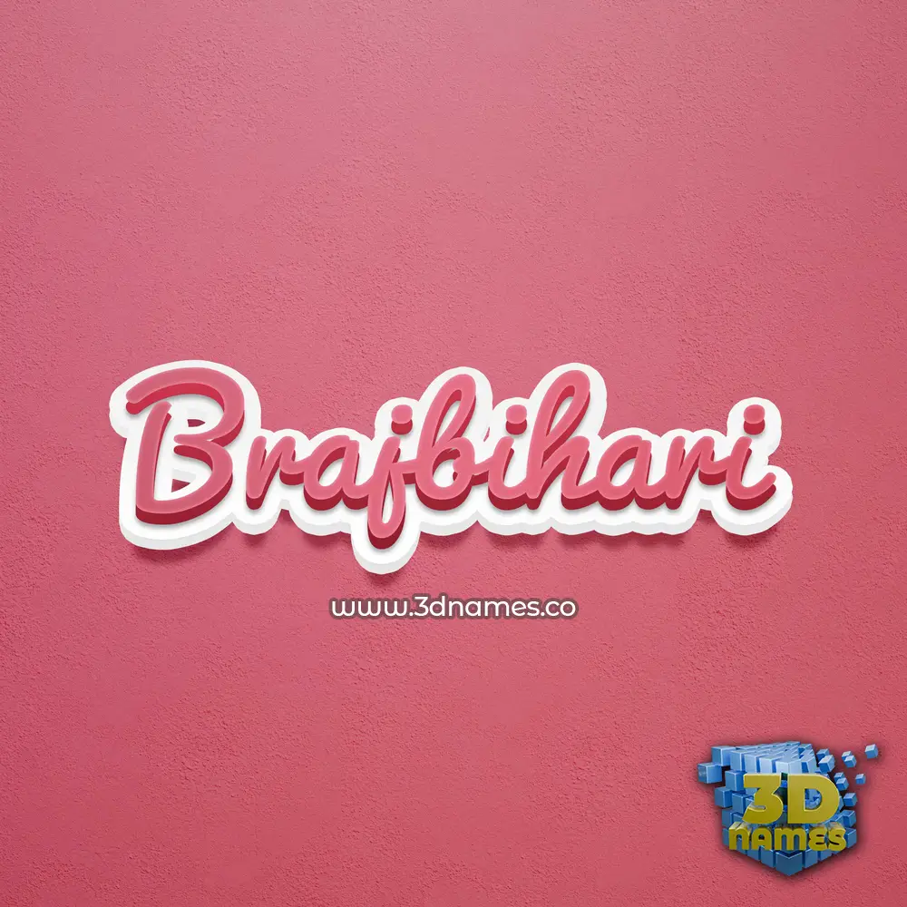 brajbihari in Red Scribble style - 3D name wallpaper