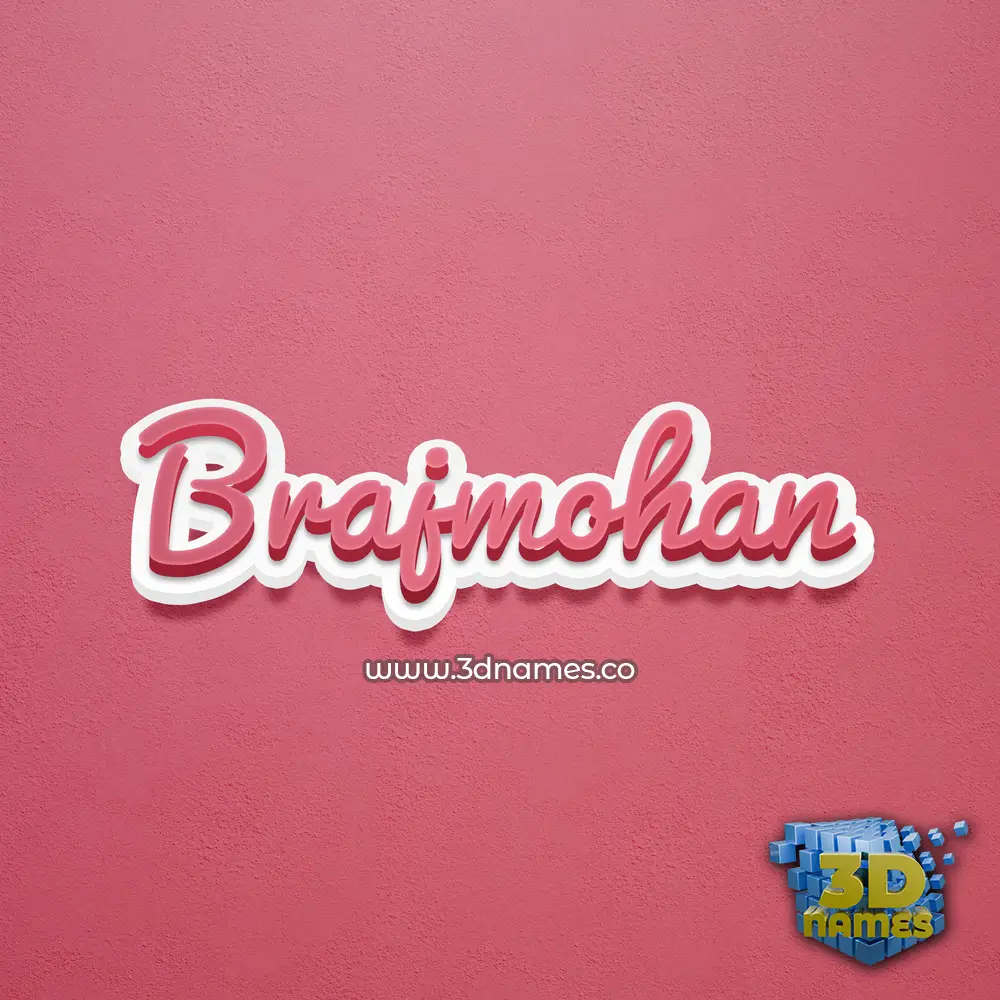brajmohan in Red Scribble style - 3D name wallpaper